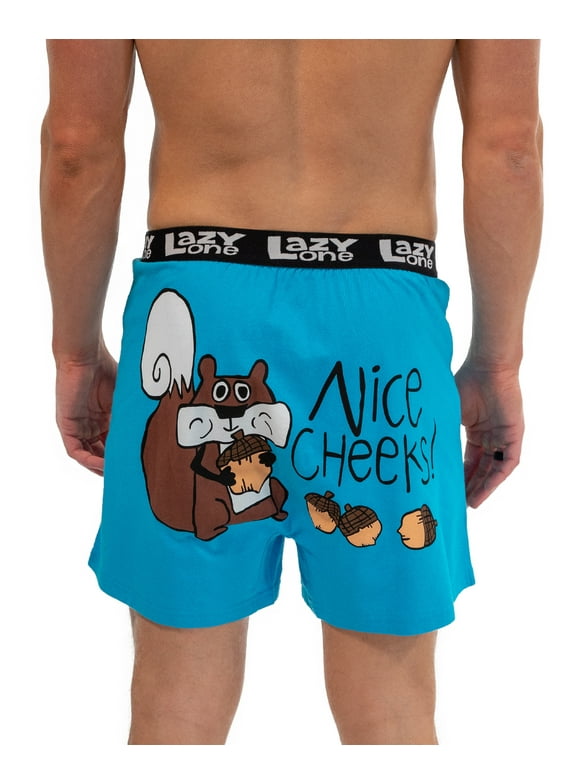 LazyOne Funny Animal Boxers, Nice Cheeks, Humorous Underwear, Gag Gifts for Men, Xlarge