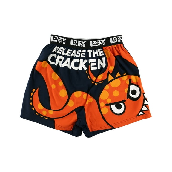 LazyOne Funny Animal Boxers, Novelty Boxer Shorts, Humorous Kids' Underwear, Gag Gifts for Boys, Sea Monster, Octopus, Fart, Smelly (Release The Cracken, Small)