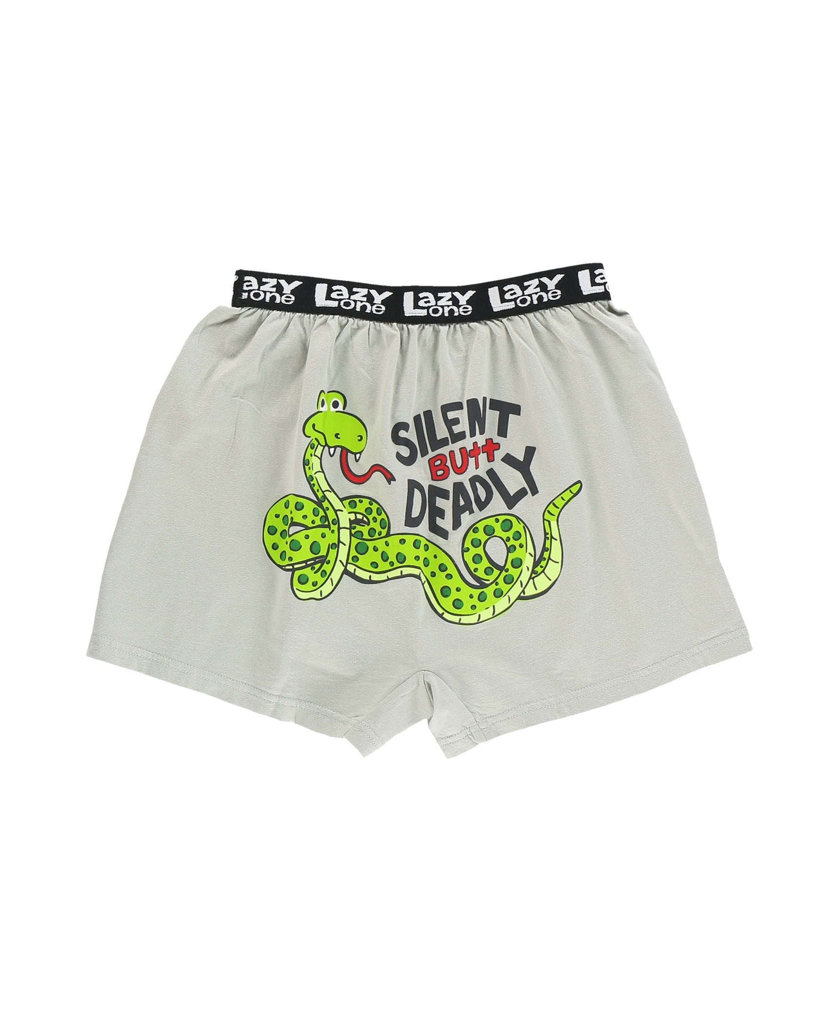 LazyOne Funny Animal Boxers, Novelty Boxer Shorts, Humorous Kids'  Underwear, Gag Gifts for Boys, Snake (Silent Butt Deadly, Large) 