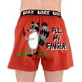 thumbnail image 1 of LazyOne Funny Animal Boxers, Novelty Boxer Shorts, Humorous Underwear, Gag Gifts for Men, Raccoon, Red (Pull My Finger, SMALL), 1 of 6