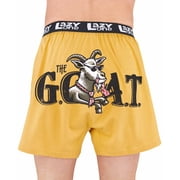 LazyOne Funny Animal Boxers, Novelty Boxer Shorts, Humorous Underwear, Gag Gifts for Men The G.O.A.T., Large