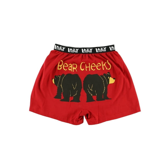 LazyOne Funny Animal Boxers, Novelty Boxer Shorts, Kids' Underwear, Gag Gifts for Boys, Bare Cheeks (Bear Cheeks, Large)