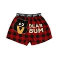 thumbnail image 1 of LazyOne Funny Animal Boxers, Novelty Boxer Shorts, Kids' Underwear, Gag Gifts for Boys, Red Plaid (Bear Bum Kid Boxer, Medium), 1 of 7