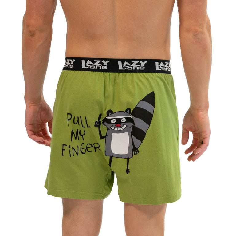 LazyOne Funny Animal Boxers, Pull My Finger, Humorous Underwear