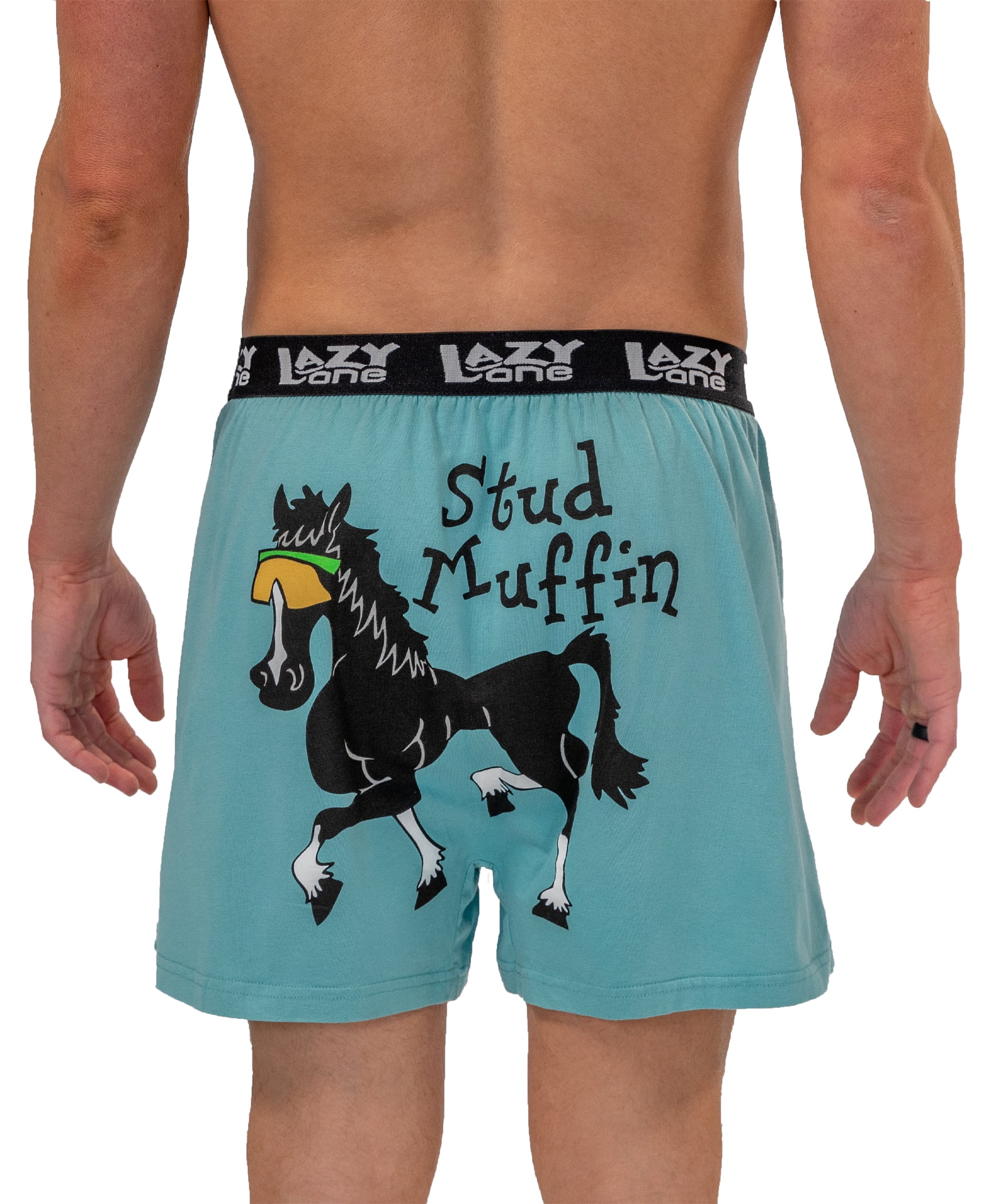 LazyOne Funny Animal Boxers, Stud Muffin, Humorous Underwear, Gag