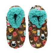 LAZY ONE LazyOne Fuzzy Feet Slippers for Women, Cute Fleece-Lined House Slippers, Coffee, Latte Sleep, Donut, Non-Skid