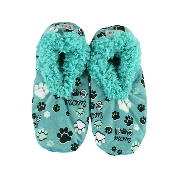 Women’s Fuzzy Slipper Socks with Grippers – Soft Microfiber Outer, Cozy Fleece Lined Indoor House Socks (Dog Mom, S/m)