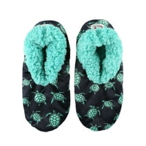 LazyOne Fuzzy Feet Slippers for Women, Cute Fleece-Lined House Slippers, Cute Animal Designs (Turtles, L/XL)