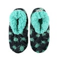 thumbnail image 1 of Women’s Fuzzy Slipper Socks with Grippers – Soft Microfiber Outer, Cozy Fleece Lined Indoor House Socks (Turtles, S/m), 1 of 6
