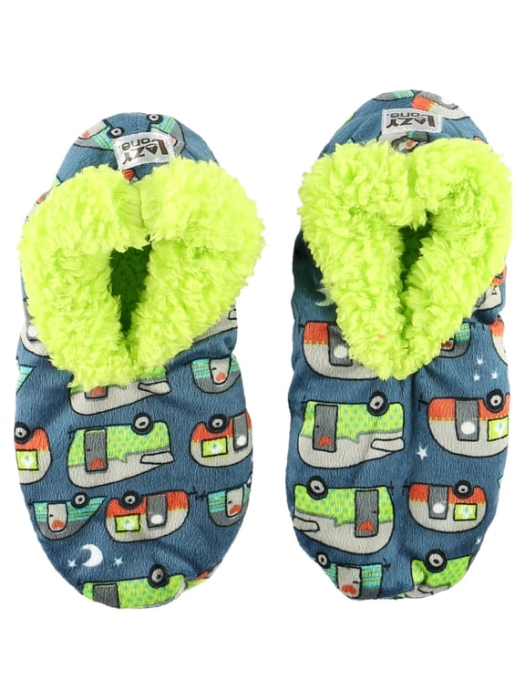Women’s Fuzzy Slipper Socks with Grippers – Soft Microfiber Outer, Cozy Fleece Lined Indoor House Socks (Night Out, S/m)
