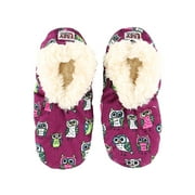 LazyOne Fuzzy Feet Slippers for Women, Cute Fleece-Lined House Slippers, Owl, Non-Skid