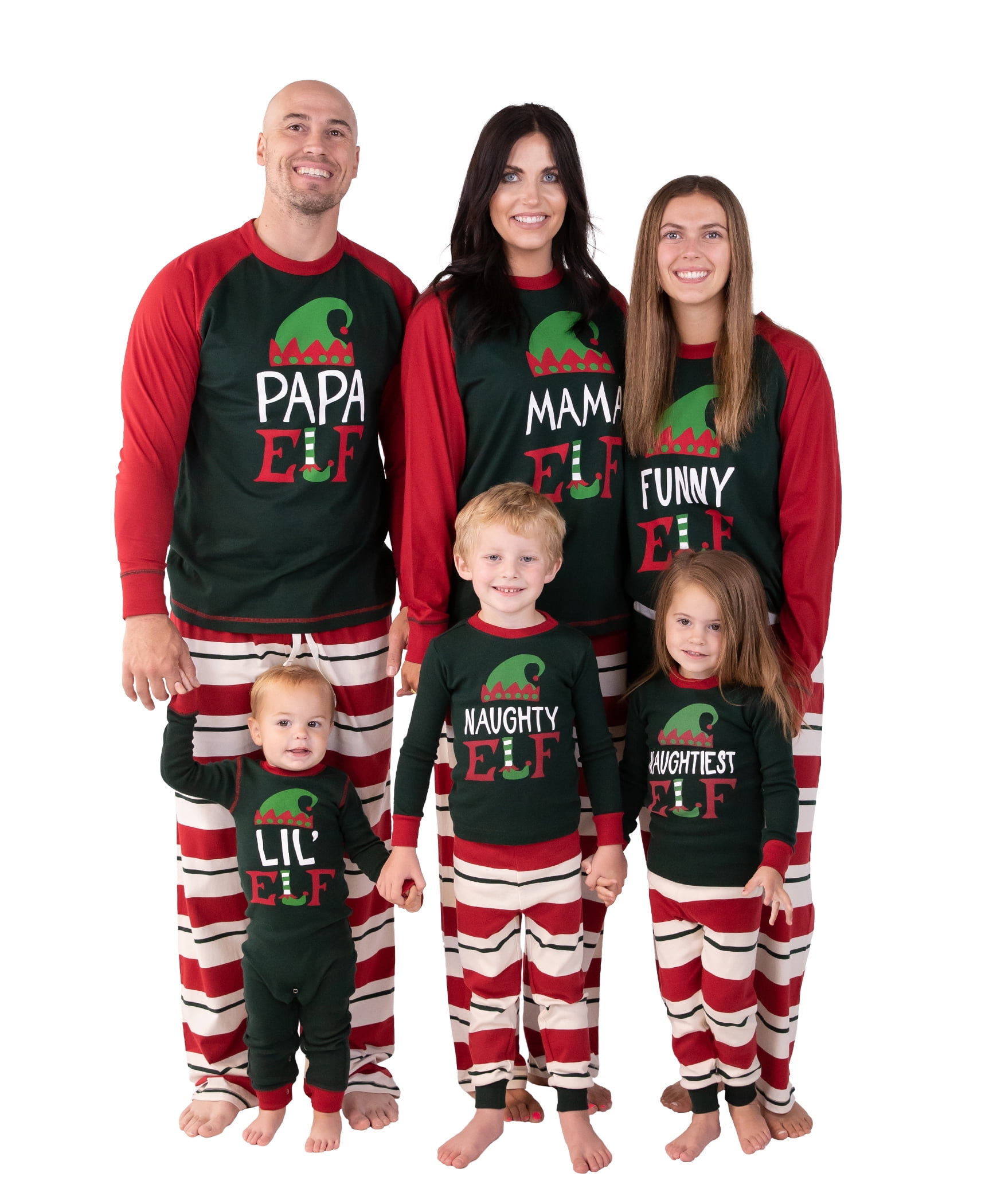 LazyOne Matching Family Pajamas, Elf Christmas Pajamas for Family, Festive Pj's for Adults, Kids, Babies, and Dogs