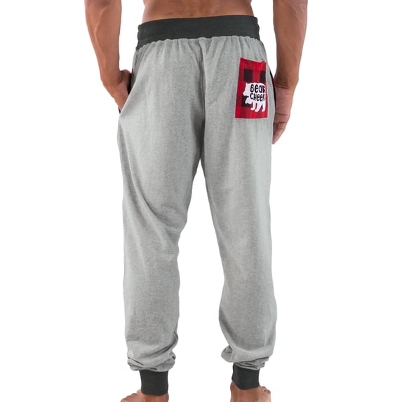 LazyOne Men's Jogger Sweatpants, Cozy, Warm, Pockets, Bear Cheeks (Small)