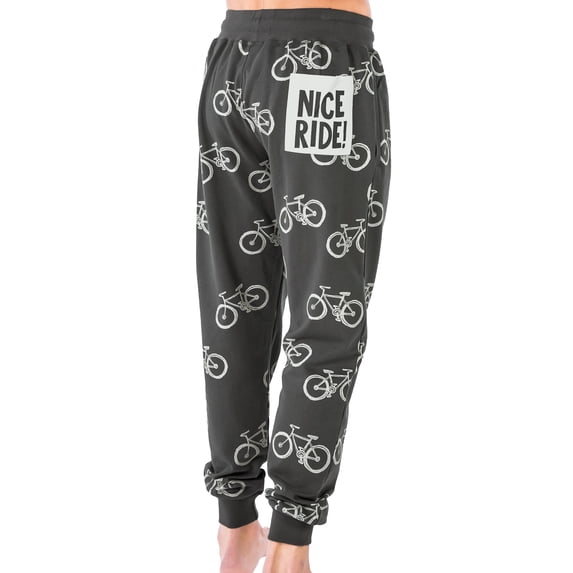 LazyOne Men's Jogger Sweatpants, Cozy, Warm, Pockets, Nice Ride, Bikes, Bicycle (X-large)