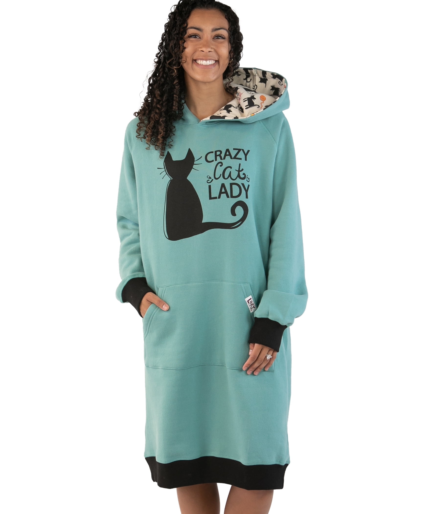 LazyOne Cute Hooded Oversized Sweatshirt with Pocket, Comfortable  Loungewear, Animal (Crazy Cat Lady, S/M) - Walmart.com