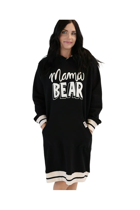 LazyOne Oversized Hoodie Sweatshirt, Comfortable Loungewear, Bear (Mama Bear, L/XL)