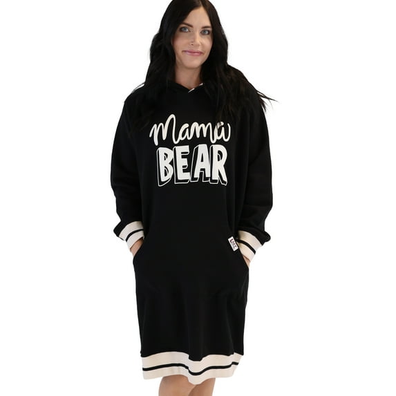 LazyOne Oversized Hoodie Sweatshirt, Comfortable Loungewear, Bear (Mama Bear, S/M)