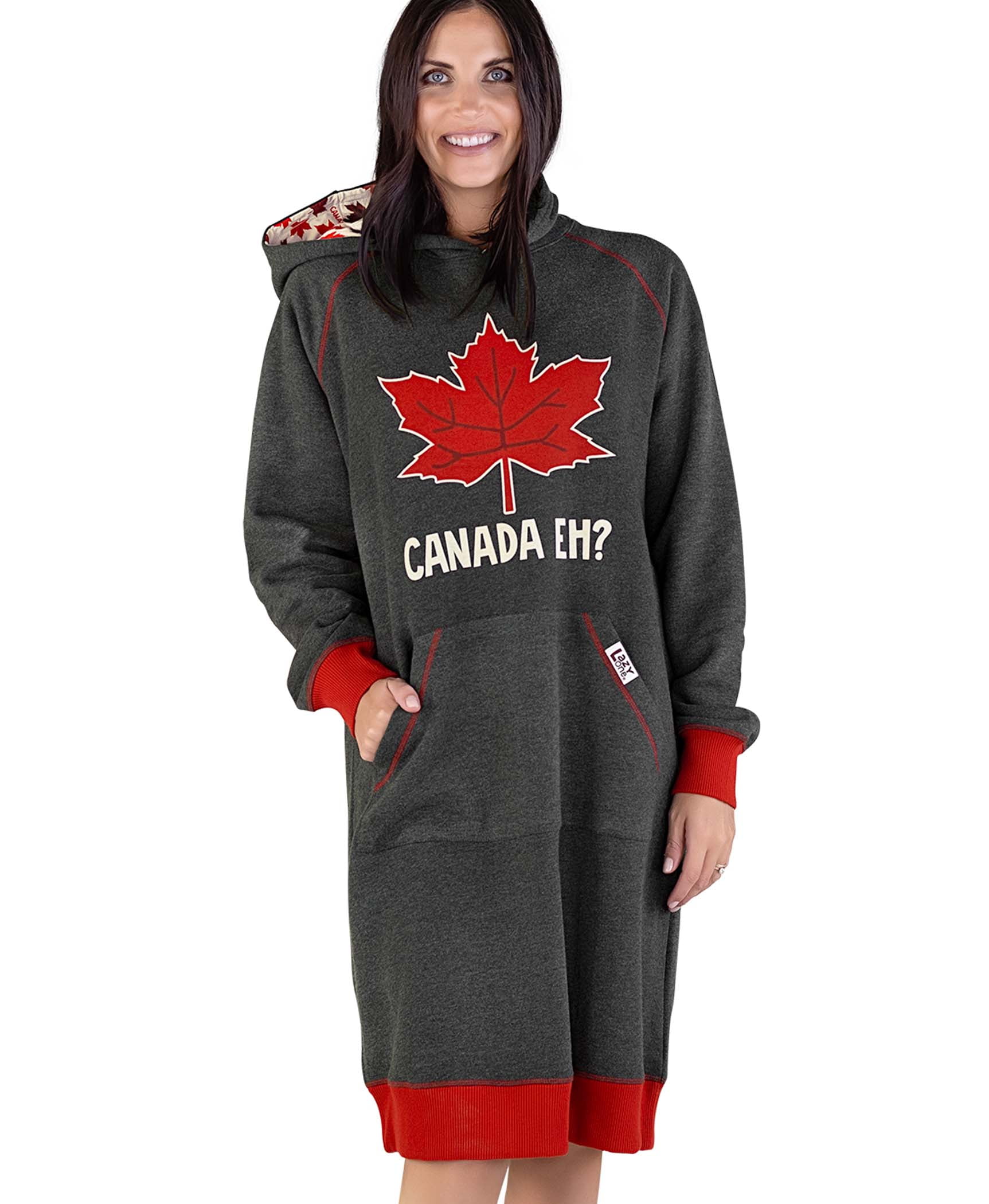 LazyOne Oversized Hoodie Sweatshirt Comfortable Loungewear Canada Eh L XL
