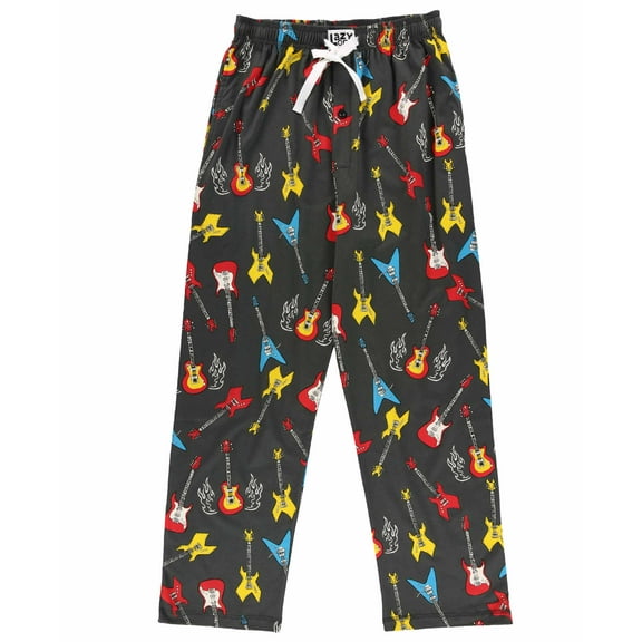 LazyOne Pajama Pants for Men, Male Pajamas, Guitar Pajamas, Large