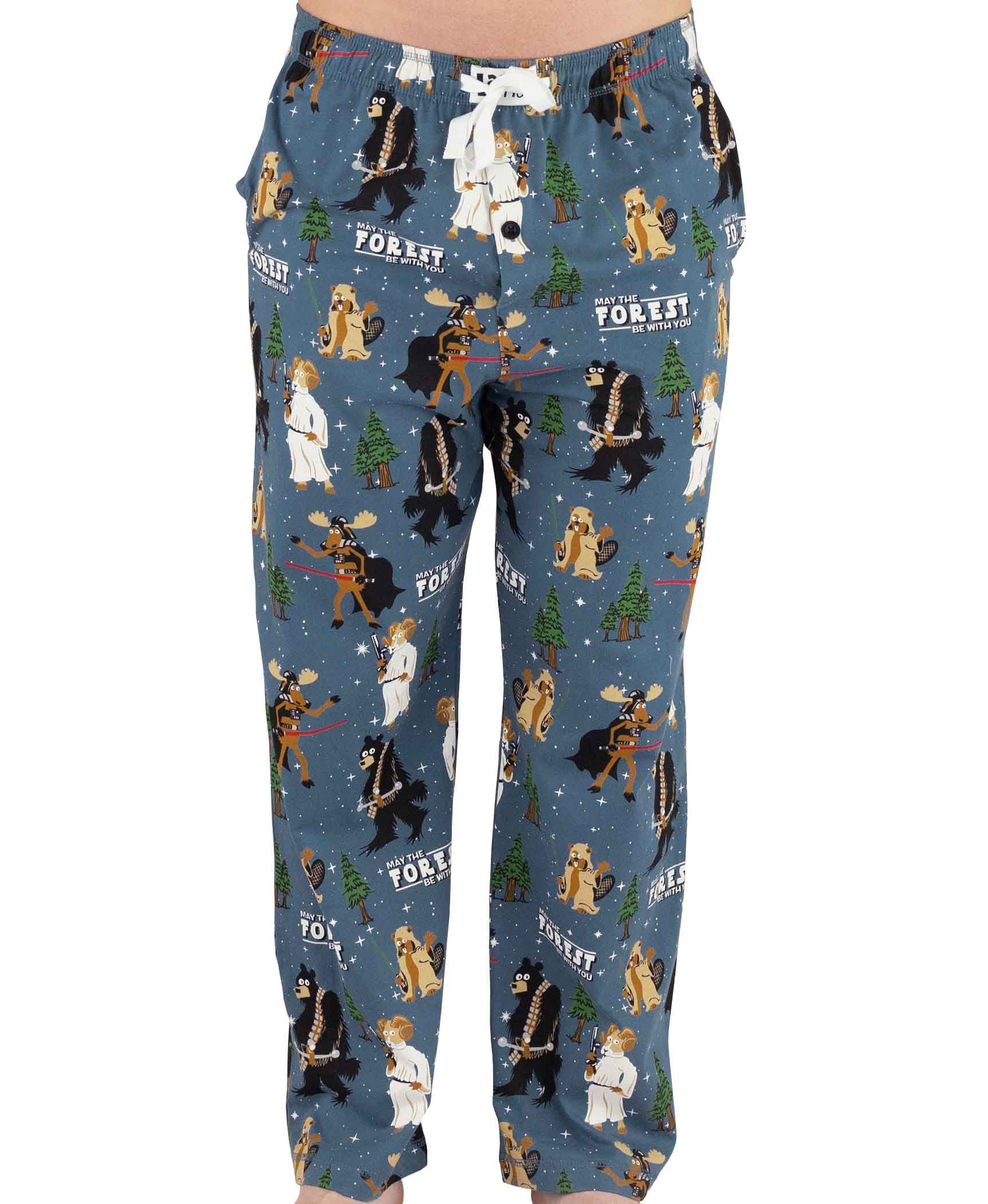 LazyOne Pajama Pants for Men Male Pajamas May the Forest Be With You