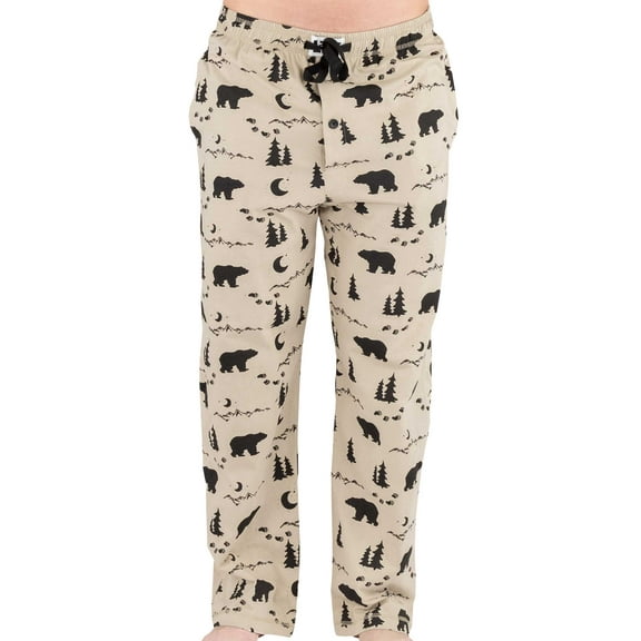 LazyOne Pajama Pants for Men, Male Pajamas, Moutain Bear, Small