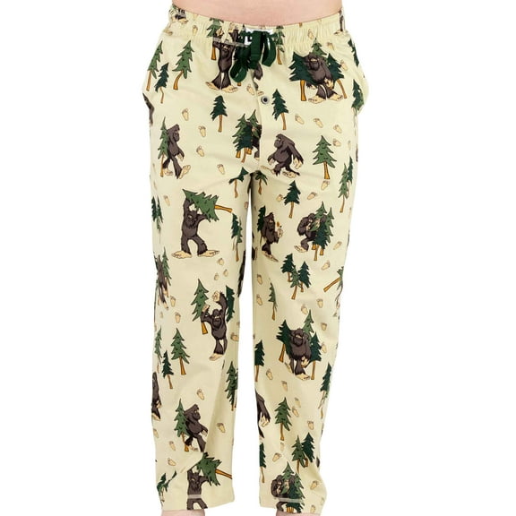 LazyOne Pajama Pants for Men, Male Pajamas, Squatch, Small