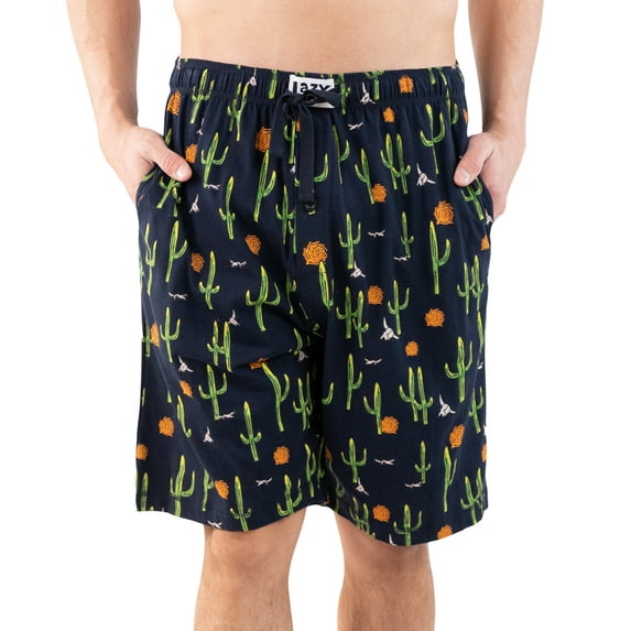 LazyOne Pajama Shorts For Men, Men's Separate Bottoms, Cotton Loungewear, Western, Skull (Cactus, X-Small)