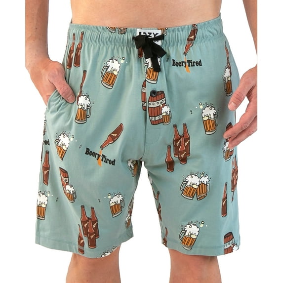 LazyOne Pajama Shorts for Men, Men's Pajama Bottoms, Sleepwear (Beer, Large)