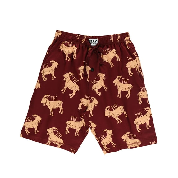 LazyOne Pajama Shorts for Men, The G.O.A.T., Cotton Sleepwear, Small