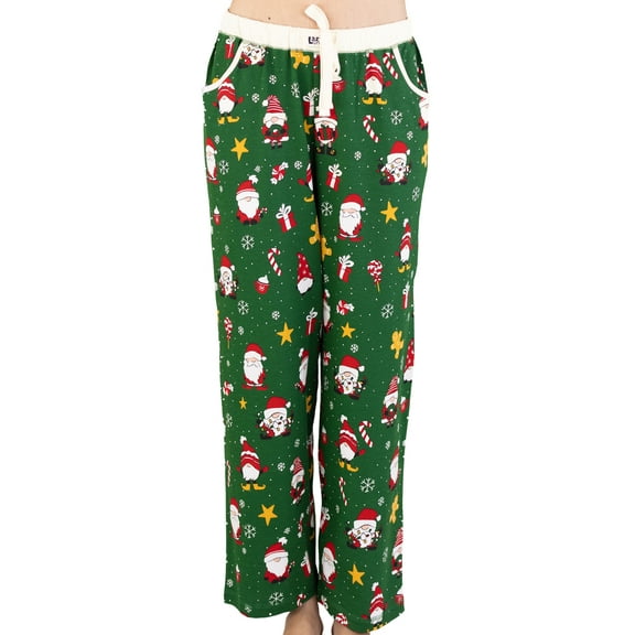 LazyOne Pajamas for Women, Cute Pajama Pants and Long Sleeve Top Separates, Christmas Gnome, Small