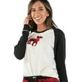 thumbnail image 1 of LazyOne Pajamas for Women, Cute Pajama Pants and Long Sleeve Top Separates, Moose Plaid, Large, 1 of 7