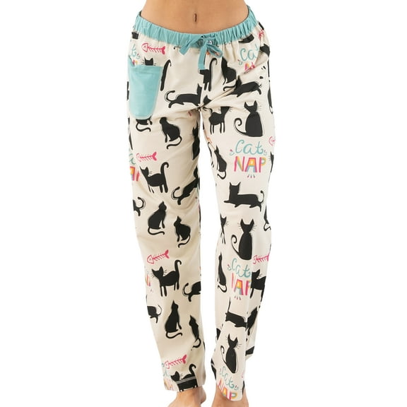 LazyOne Pajamas for Women, Cute Pajama Pants and Top Separates, Cat Nap, Small