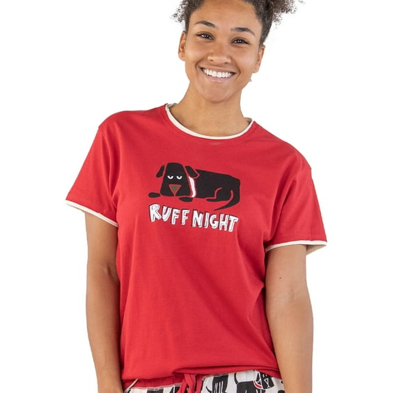 LazyOne Pajamas for Women, Cute Pajama Pants and Top Separates, Dog, Rough Night, Small