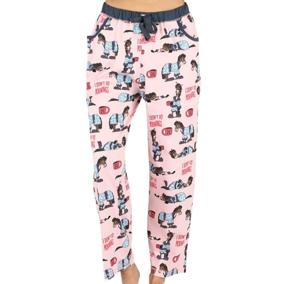 LazyOne Pajamas for Women, Cute Pajama Pants and Top Separates, Don't Do Mornings, Horse, Medium