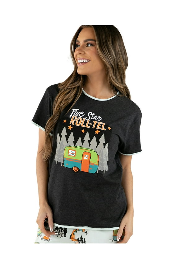 LazyOne Pajamas for Women, Cute Pajama Pants and Top Separates, Five Star Roll-tel, X-small