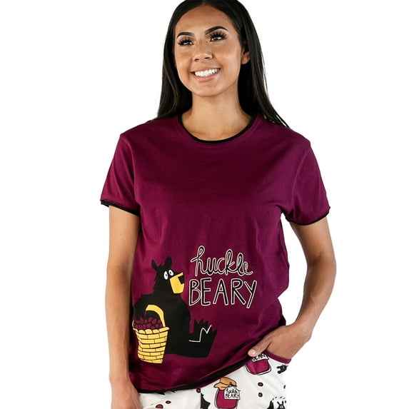 LazyOne Pajamas for Women, Cute Pajama Pants and Top Separates, Huckleberry, Bear, X-large