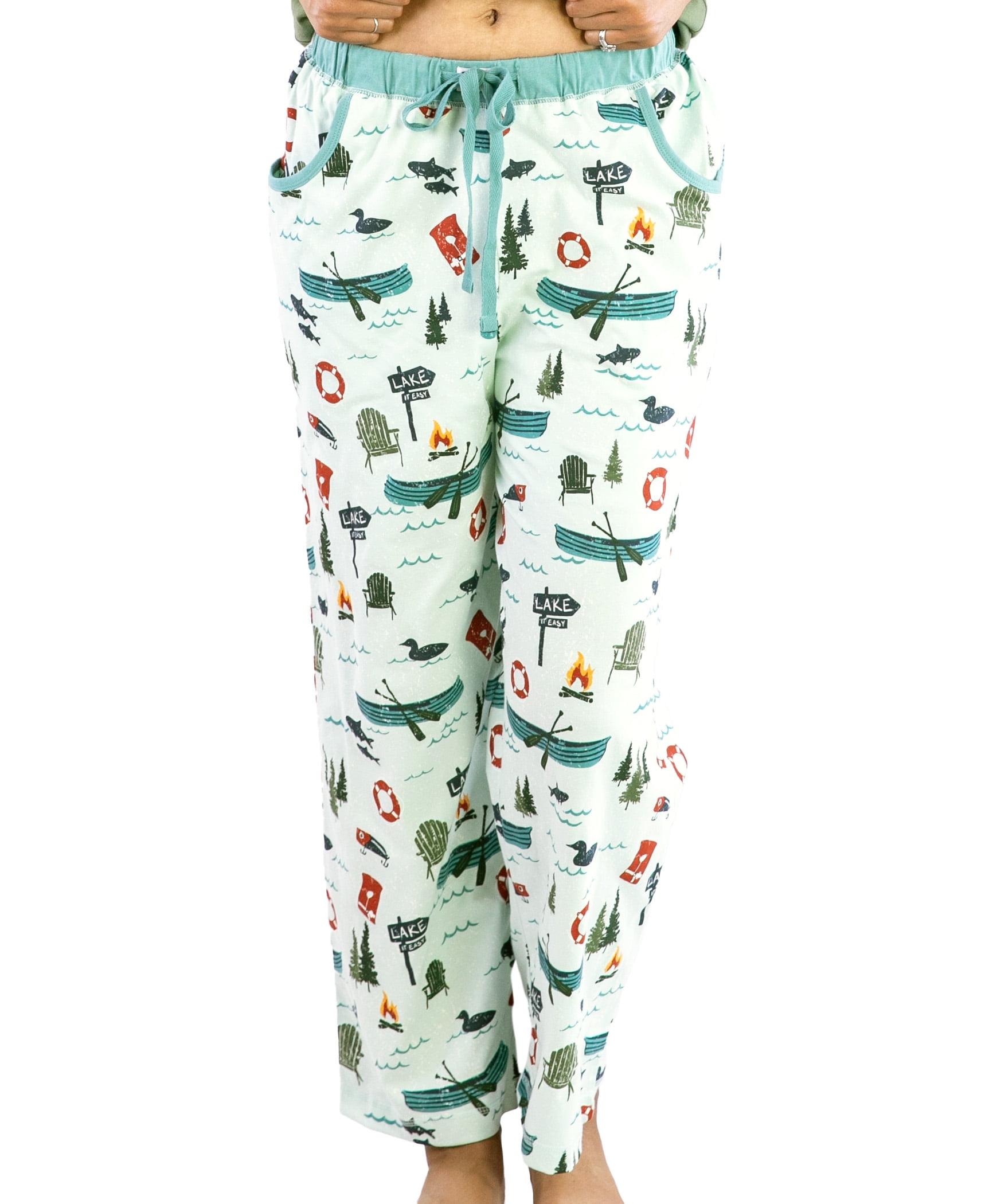 LazyOne Pajamas for Women, Cute Pajama Pants and Top Separates, Lake It  Easy, Small 