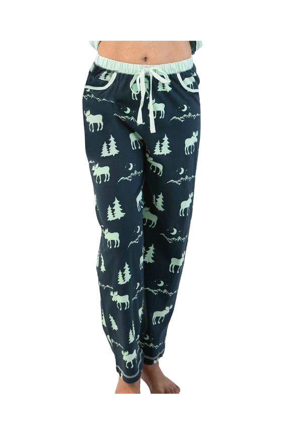 LazyOne Pajamas for Women, Cute Pajama Pants and Top Separates, Mountain Moose, Large