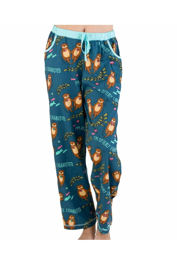 LazyOne Pajamas for Women, Cute Pajama Pants and Top Separates, Otterly Exhausted, Xx-large