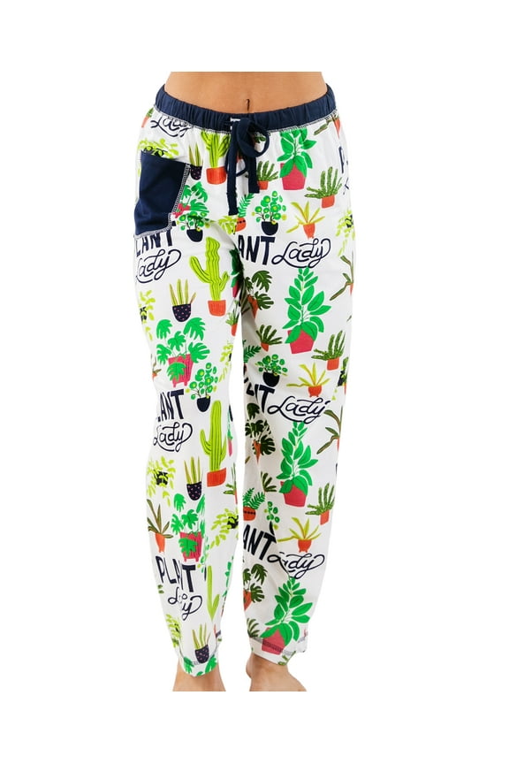 LazyOne Pajamas for Women, Cute Pajama Pants and Top Separates, Plant Lady, Succulets, Medium