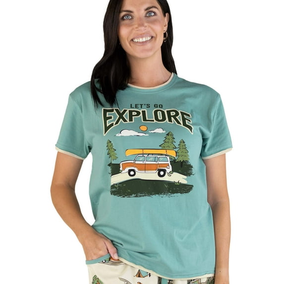 LazyOne Pajamas for Women, Cute Pajama Pants and Top Separates, Road Trip Pajamas, Large