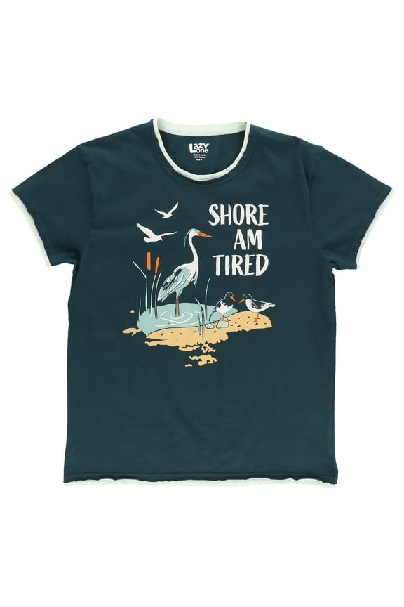 LazyOne Pajamas for Women, Cute Pajama Pants and Top Separates, Shore Am Tired, Birds, X-small