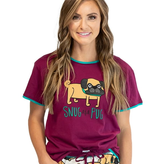 LazyOne Pajamas for Women, Cute Pajama Pants and Top Separates, Snug Pug, X-large