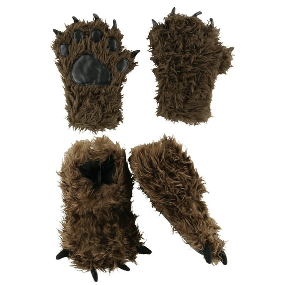 LazyOne Paw Mittens and Slippers Set, for Kids and Adults, Big Foot