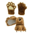 thumbnail image 1 of LazyOne Paw Mittens and Slippers Set, for Kids and Adults, Brown Bear, 1 of 2