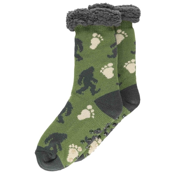 LazyOne Plush Nonskid Socks, Fuzzy Socks with Cute Designs for Women, Sherpa Fleece-Lined Socks (Bigfoot)