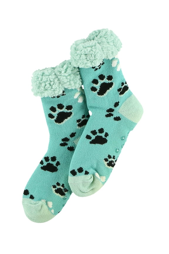 LazyOne Plush Nonskid Socks, Fuzzy Socks with Cute Designs for Women, Sherpa Fleece-Lined Socks (Dog Mom)