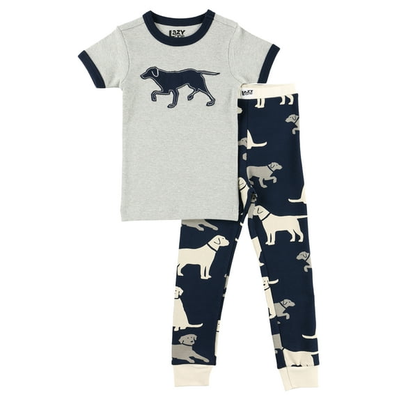 LazyOne Short-Sleeve PJ Sets for Girls and Boys, Labs, Funny Animal Kids' Pajama Sets