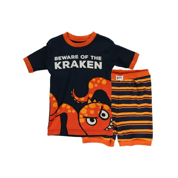 LazyOne Short-Sleeve Summer Pajama Sets for Girls and Boys, Unisex, Kracken