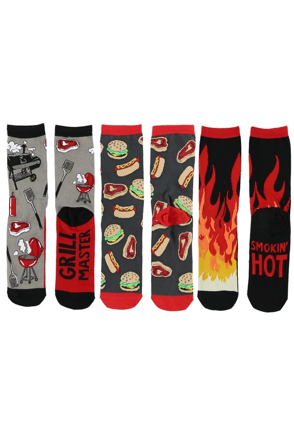 LazyOne Sock Bundle, Grillin' Socks, Women's Sizes 5.5-9.5, Men's Sizes 4.5-7.5